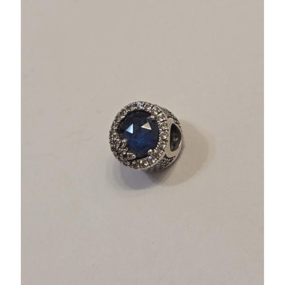 Authentic Pandora Sterling Silver‎ Blue Dazzling Snowflake CZ Charm 796358NTB